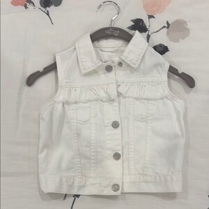 GAP White Sleeveless Denim Vest